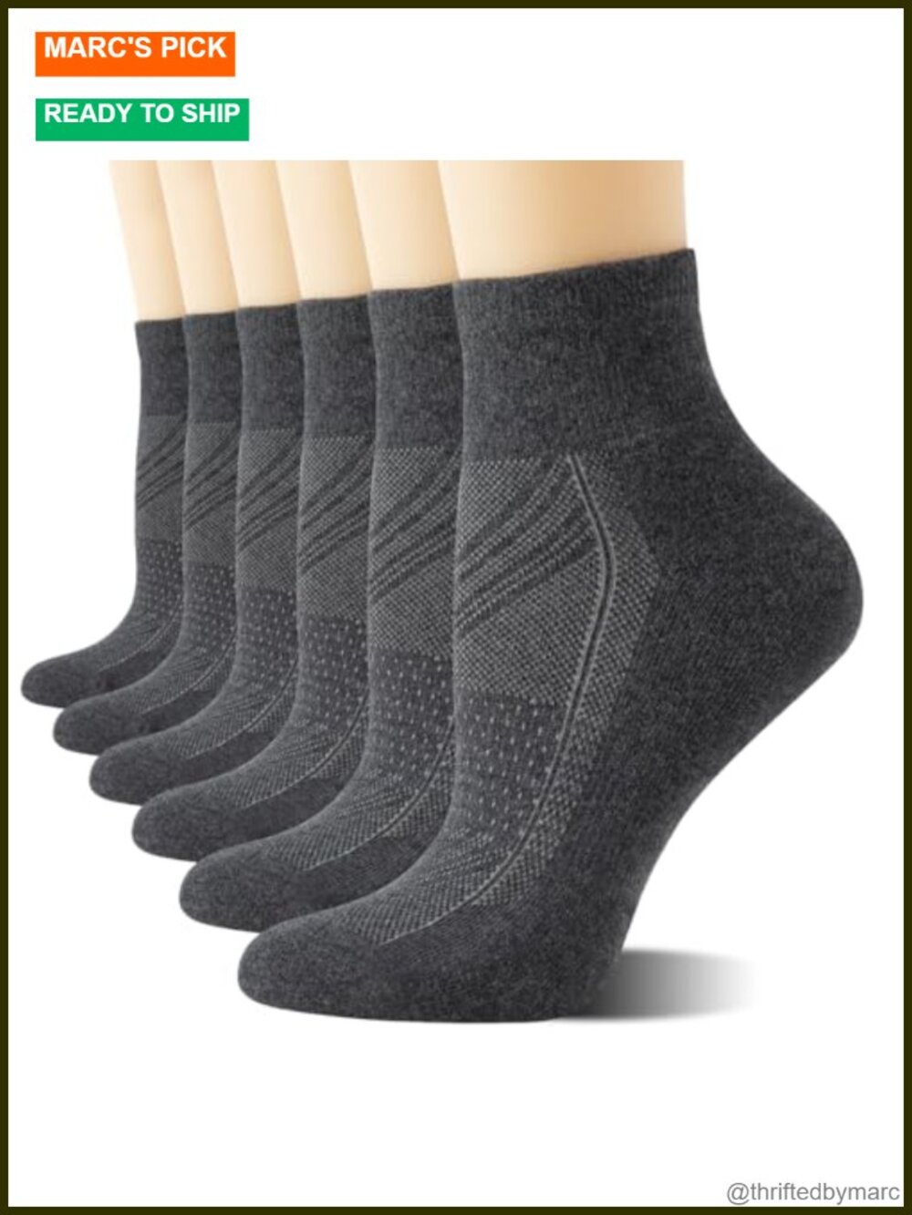6 Pairs Women's Running Ankle Socks Cushioned Athletic Socks Size Small-Medium